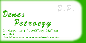 denes petroczy business card